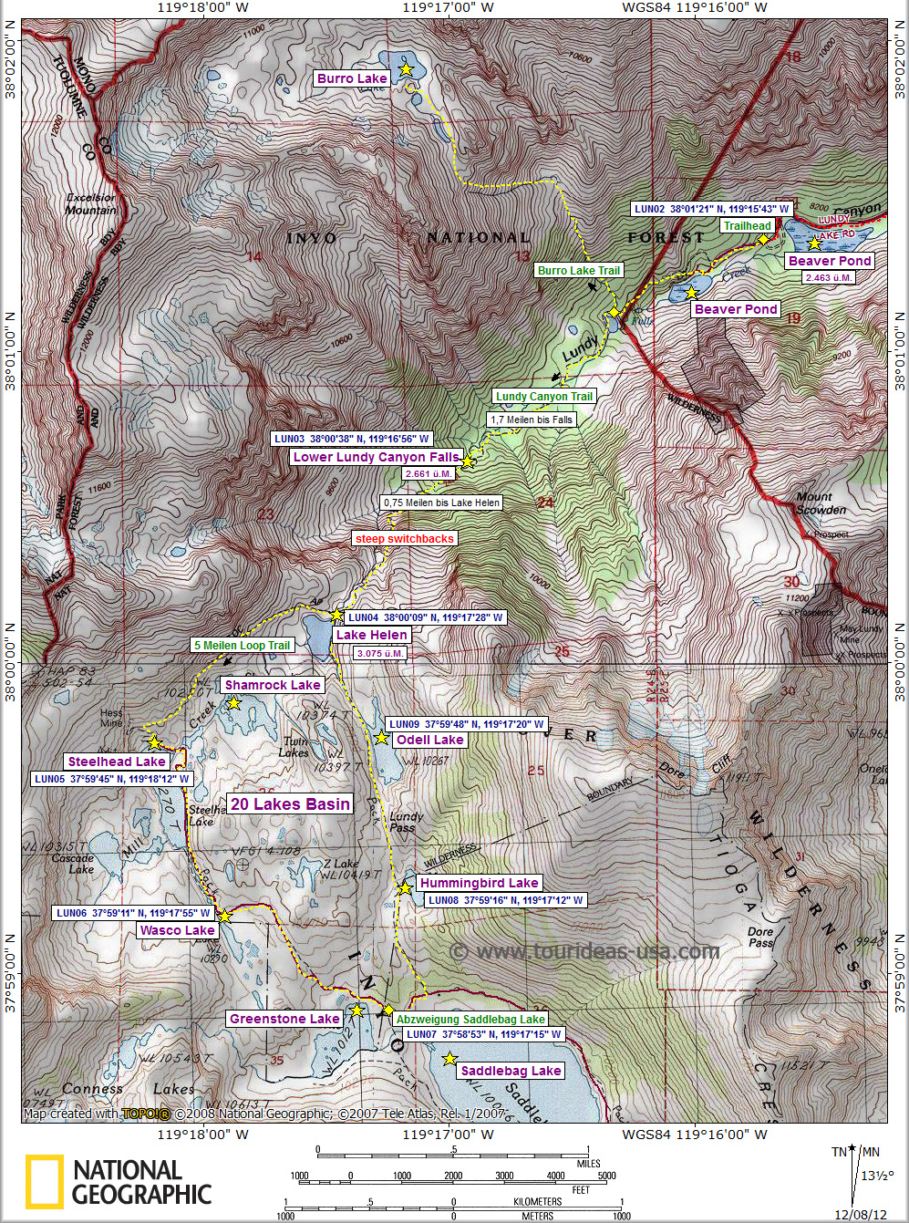 Karte Lundy Canyon