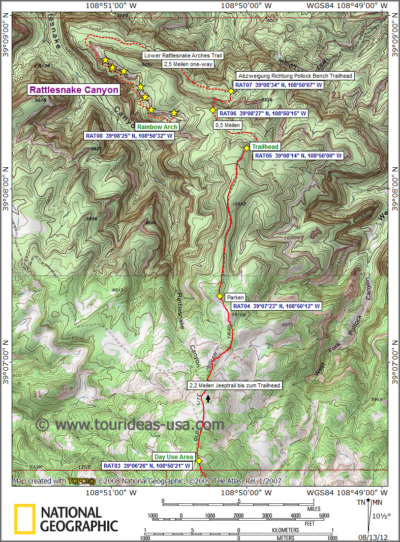 Karte Rattlesnake Canyon